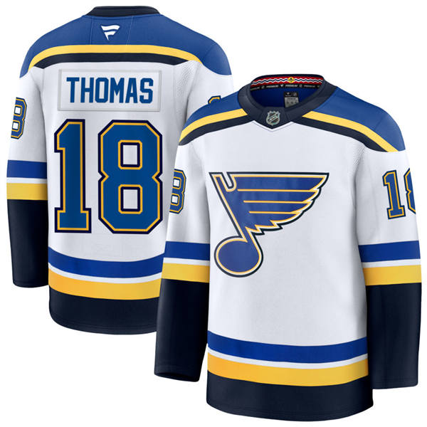 Mens St. Louis Blues #18 Robert Thomas White Away Player Jersey