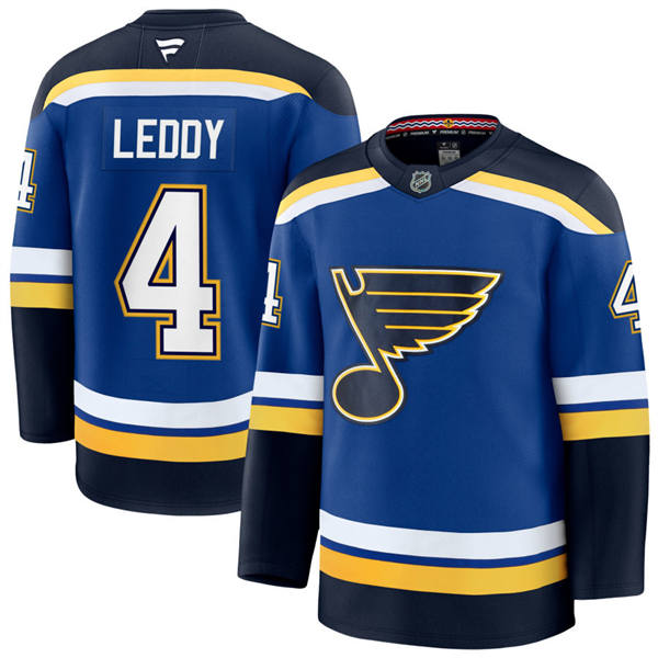 Mens St. Louis Blues #4 Nick Leddy Home Blue Player Jersey
