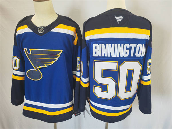 Men's St. Louis Blues #50 Jordan Binnington Fanatics Home Blue Jersey