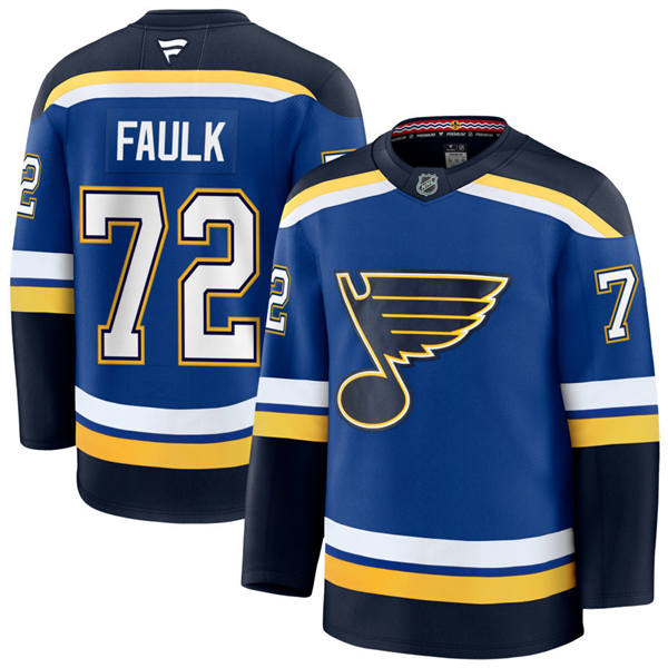 Mens St. Louis Blues #72 Justin Faulk Home Blue Player Jersey