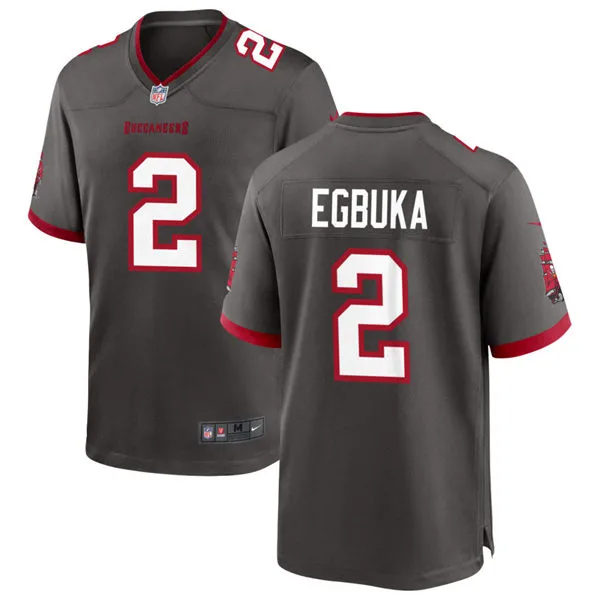 Mens Tampa Bay Buccaneers #2 Emeka Egbuka Nike Pewter Alternate F.U.S.E. Vapor Limited Player Jersey
