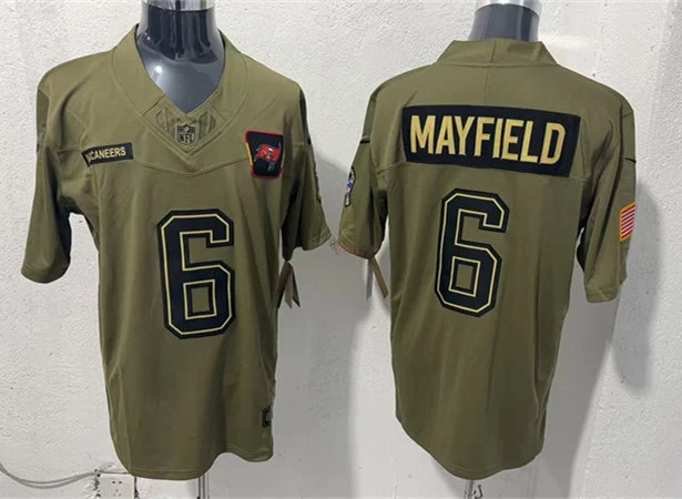 Mens Tampa Bay Buccaneers #6 Baker Mayfield Nike 2025 Salute to Service Limited Jersey - Olive