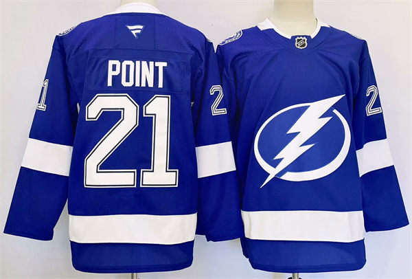 Men's Tampa Bay Lightning #21 Brayden Point Fanatics Home Blue Premium Player Jersey