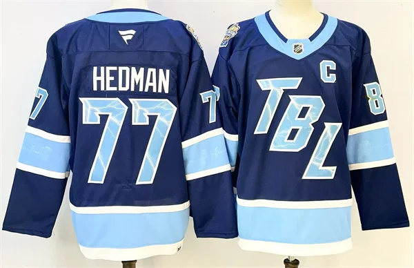 Mens Tampa Bay Lightning #77 Victor Hedman 2026 Stadium Series Premium Jersey Blue