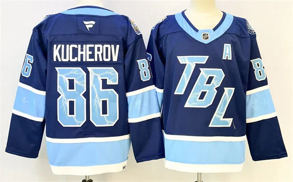 Mens Tampa Bay Lightning #86 Nikita Kucherov 2026 Stadium Series Premium Jersey Blue