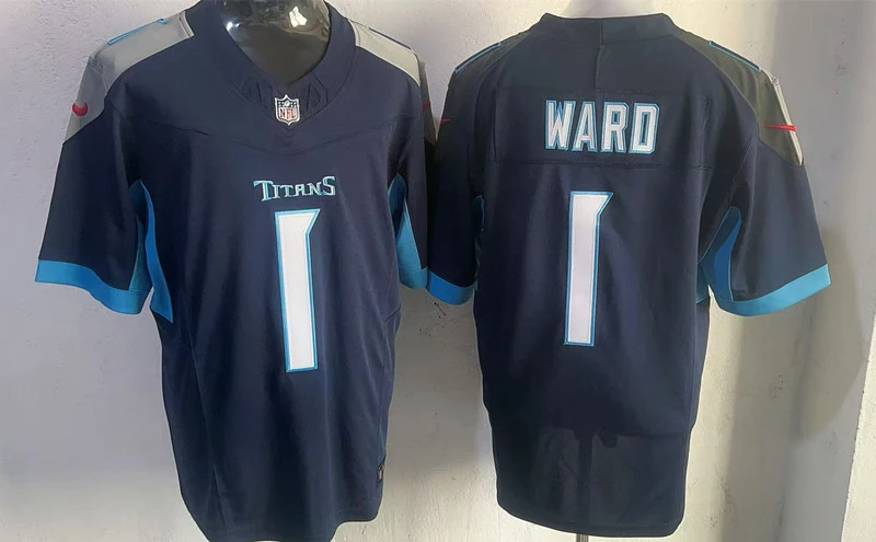 Mens Tennessee Titans #1 Cam Ward Nike Navy Vapor F.U.S.E. Limited Jersey