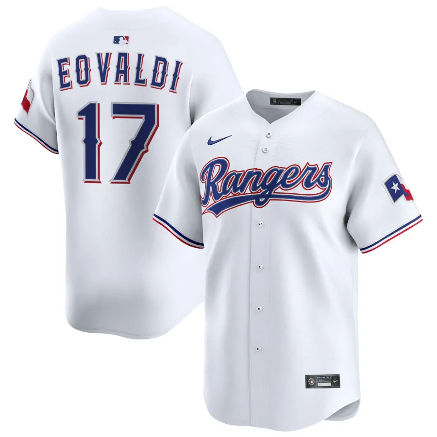 Mens Texas Rangers #17 Nathan Eovaldi Nike White Home Limited Player Jersey