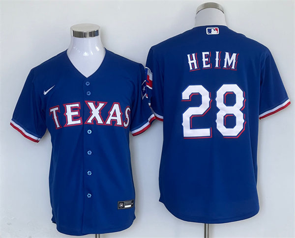 Mens Texas Rangers #28 Jonah Heim Nike Royal Alternate CoolBase Player Jersey