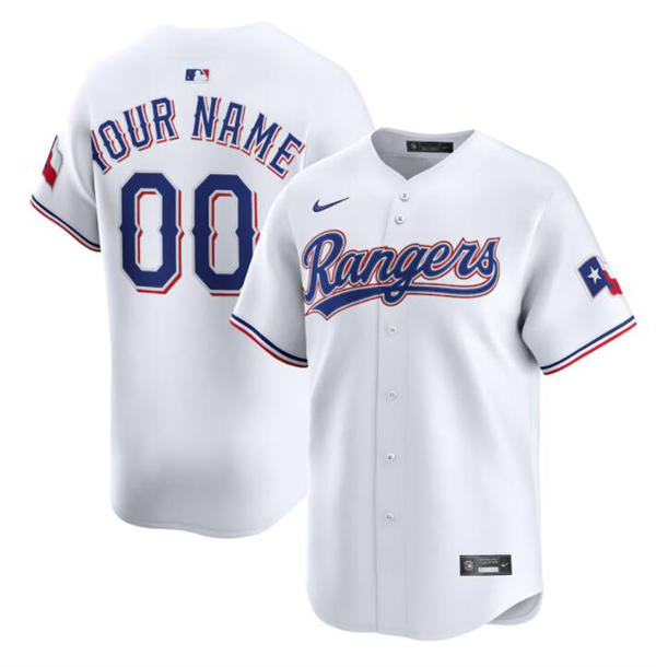 Mens Texas Rangers Custom Nike White Home Limited Jersey