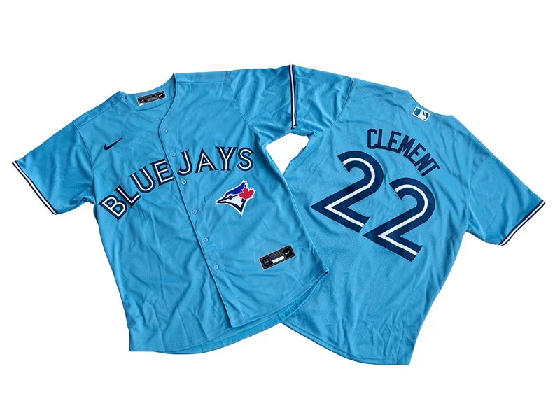 Mens Toronto Blue Jays #22 Ernie Clement Nike Powder Blue Alternate Limited Player Jersey
