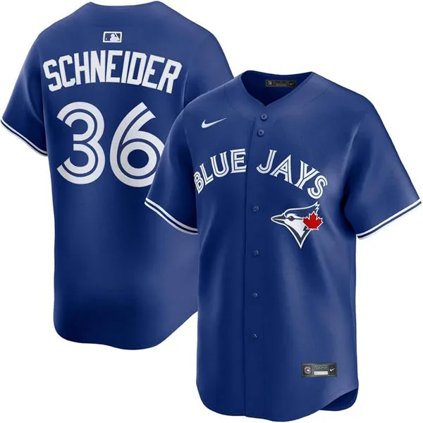 Mens Toronto Blue Jays #36 Davis Schneider Nike Royal Alternate Limited Player Jersey