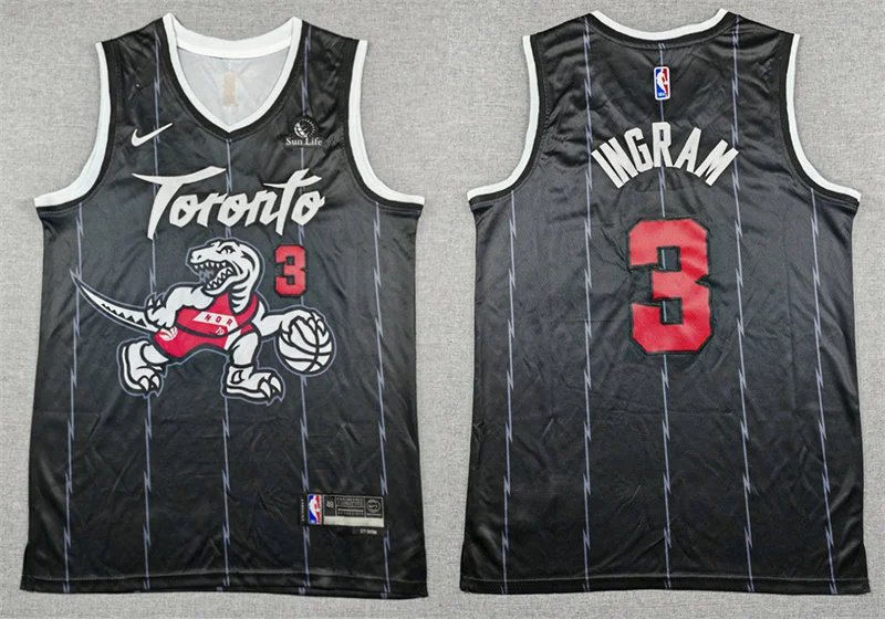 Mens Toronto Raptors #3 Brandon Ingram Black 2025-26 City Edition Swingman Jersey