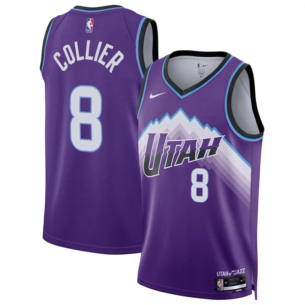Mens Utah Jazz #8 Isaiah Collier Purple 2025-26 Icon Editionuniform Jersey