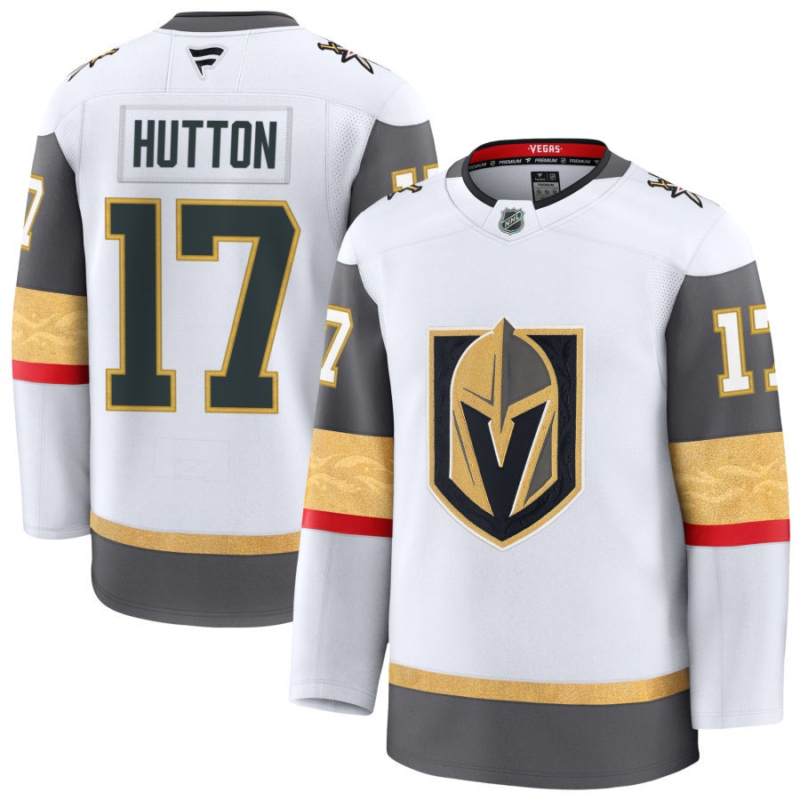 Mens Vegas Golden Knights #17 Ben Hutton White Away Authentic Primegreen Jersey