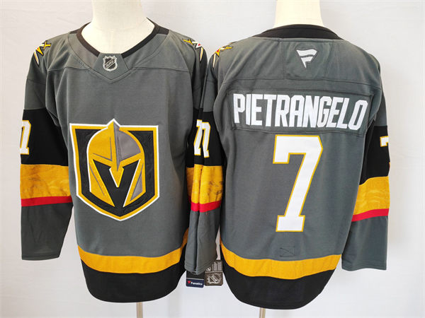 Mens Vegas Golden Knights #7 Alex Pietrangelo Stitched Fanatics Gray Alternate Premium Jersey