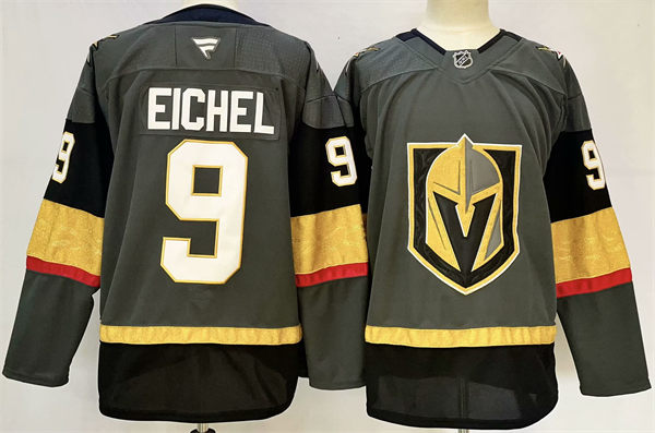Mens Vegas Golden Knights #9 Jack Eichel Stitched Fanatics Gray Alternate Premium Jersey