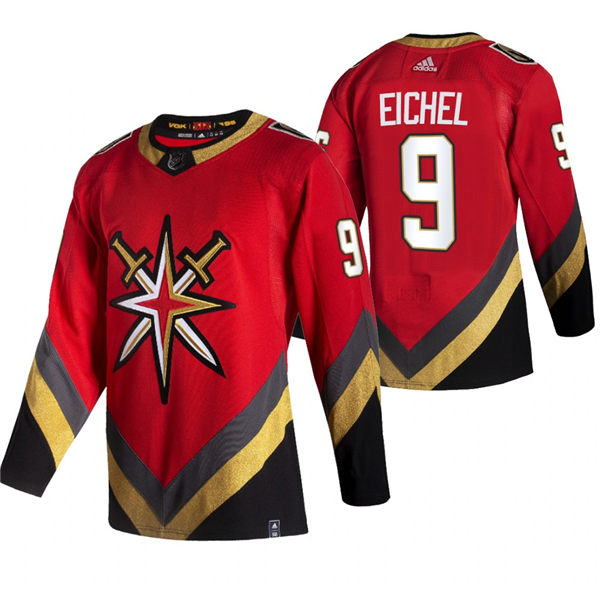 Mens Vegas Golden Knights #9 Jack Eichel Adidas 2021 Red Reverse Retro Special Edition Jersey
