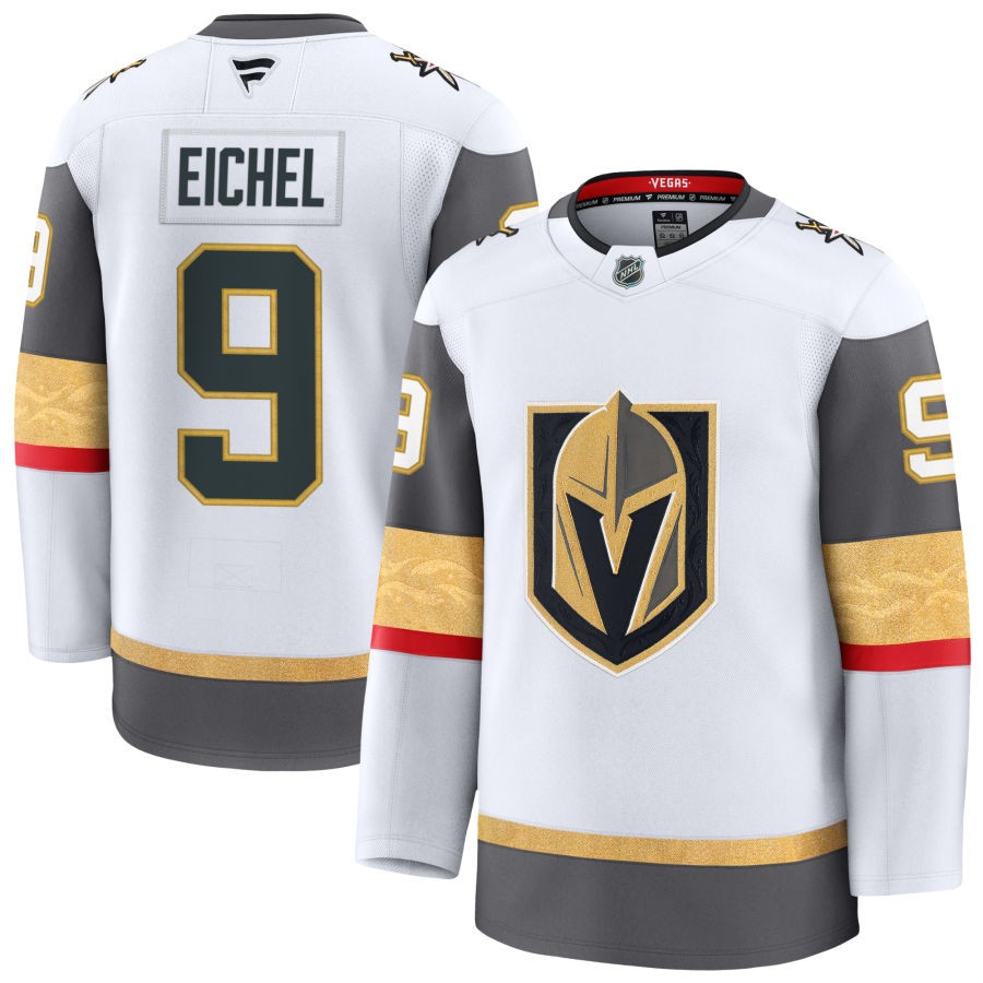 Mens Vegas Golden Knights #9 Jack Eichel Stitched Fanatics Away White Player Jersey
