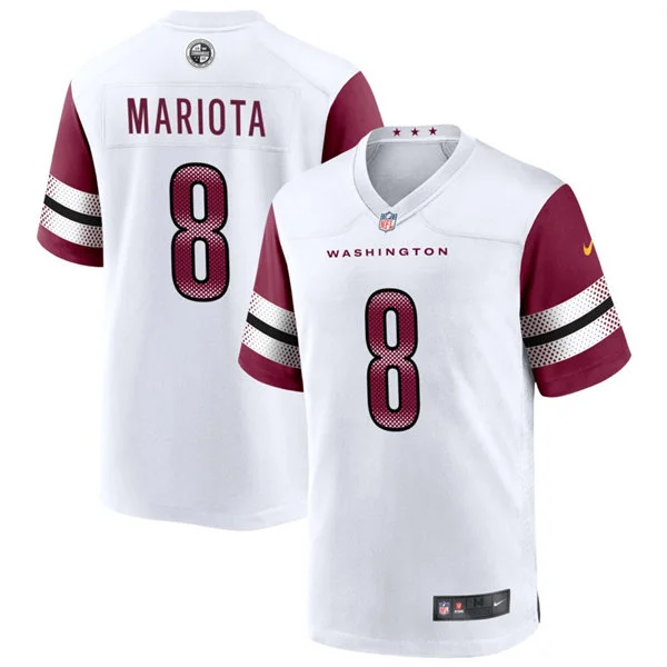 Mens Washington Commanders #8 Marcus Mariota Nike White Away Vapor Limited Jersey
