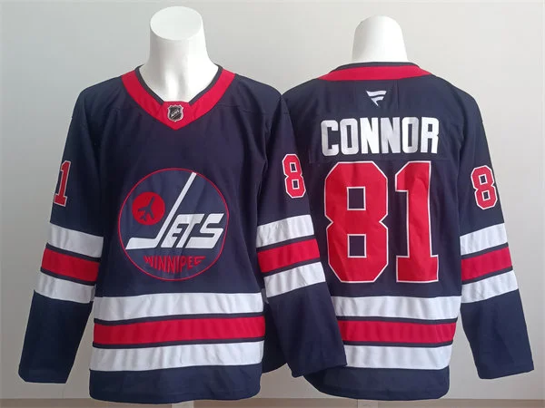 Mens Winnipeg Jets #81 Kyle Connor Fanatics Navy Alternate Premier Jersey