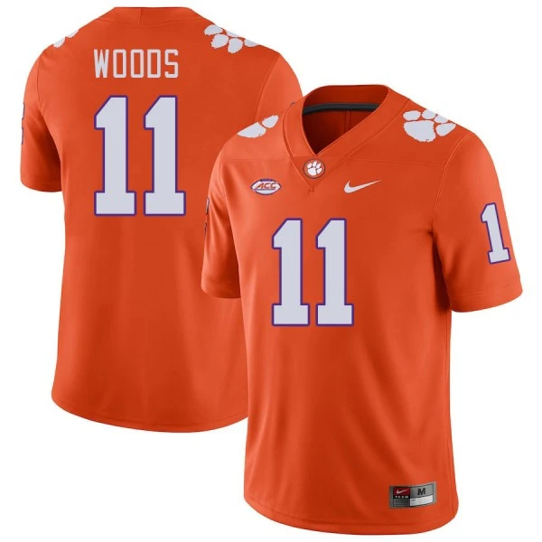 Mens Youth Clemson Tigers #11 Peter Woods Orange College Football Game Jersey