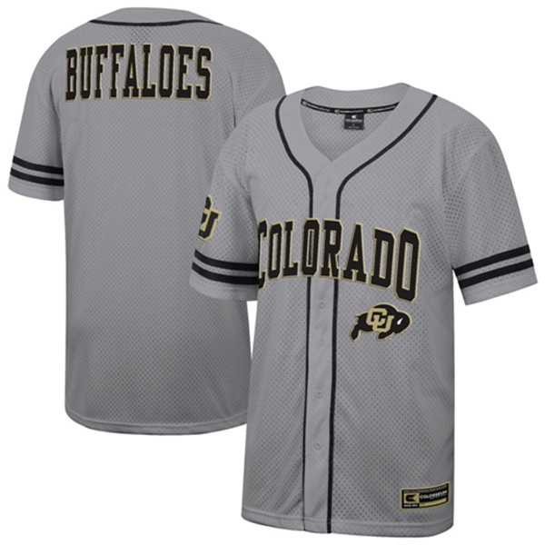Mens Youth Colorado Buffaloes Grey College Baseball Game Jersey