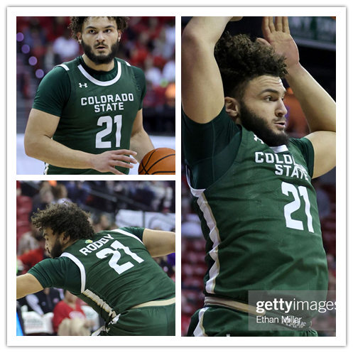 Mens Youth Colorado State Rams #21 David Roddy Green 2021-22 College Basketball Game Jersey