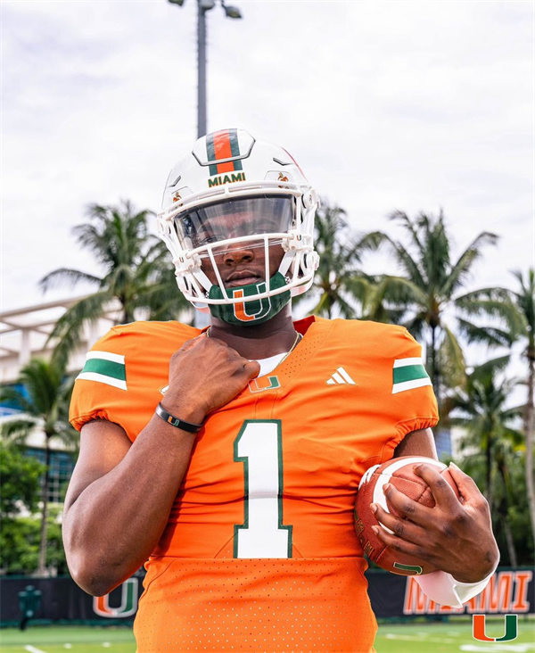 Mens Youth Miami Hurricanes Custom Adidas 2024 Orange Football Game Jersey