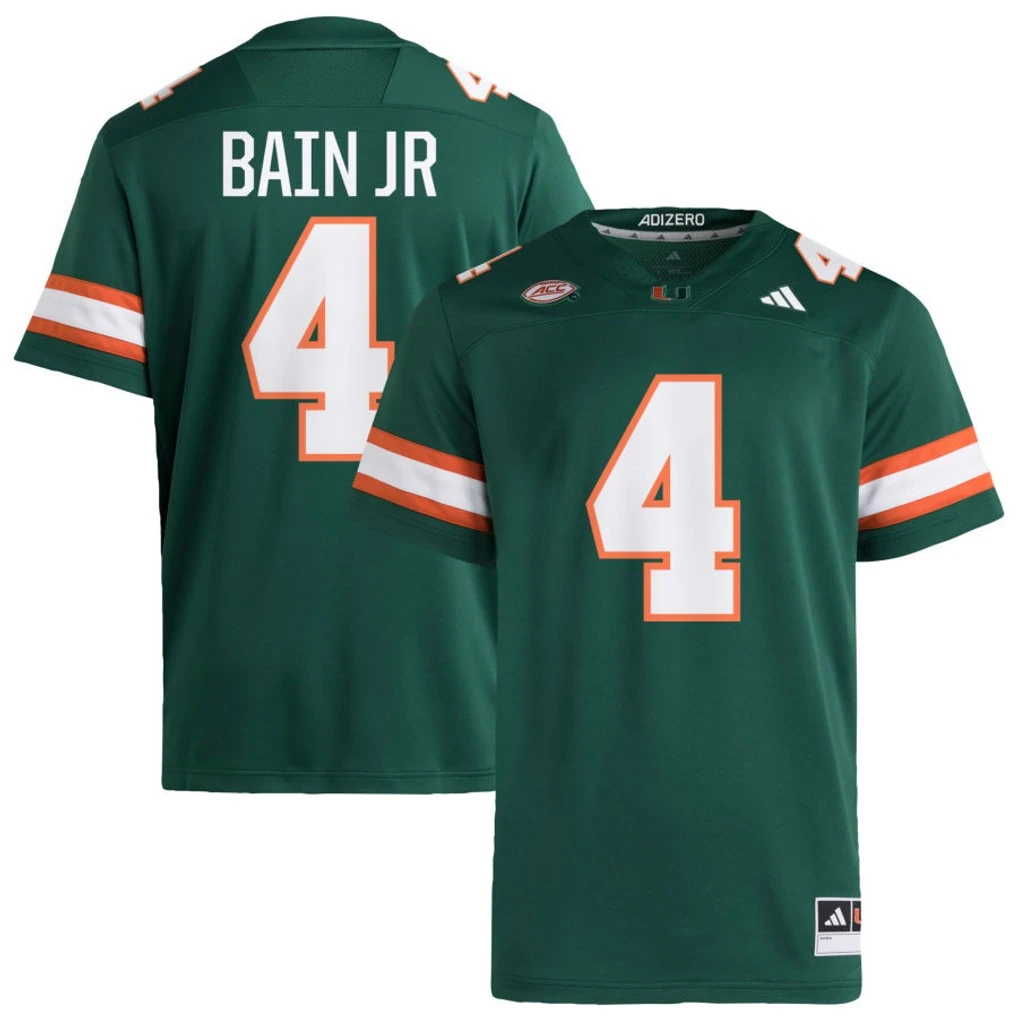 Miami Hurricanes #4 Rueben Bain Jr. 2024 Green Football Game Jersey
