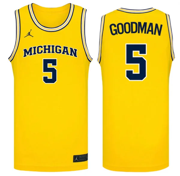 Michigan Wolverines #5 Oscar Goodman Maize College Basketball Game Jersey