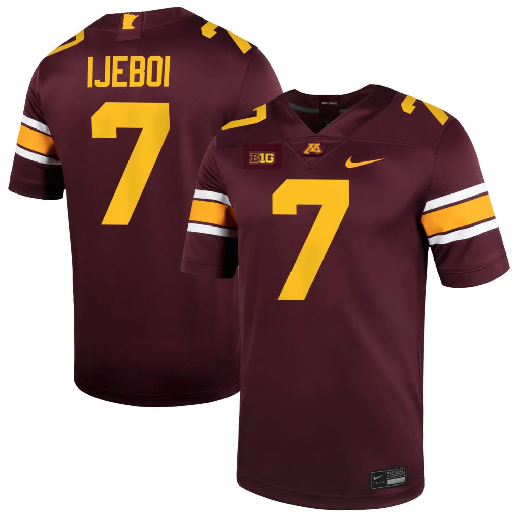 Minnesota Golden Gophers #7 Fame Ijeboi 2025 Maroon Nike F.U.S.E. limited College Football Game Jersey