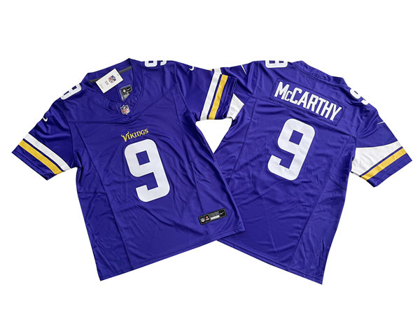 Men's Minnesota Vikings #9 J.J. McCarthy Nike Purple Vapor Untouchable Limited Palyer Jersey