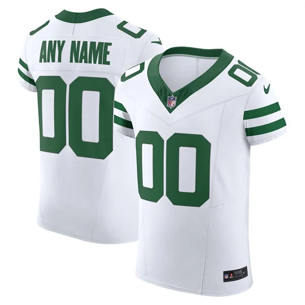 New York Jets Custom Nike White Vapor Legacy F.U.S.E. Limited Jersey