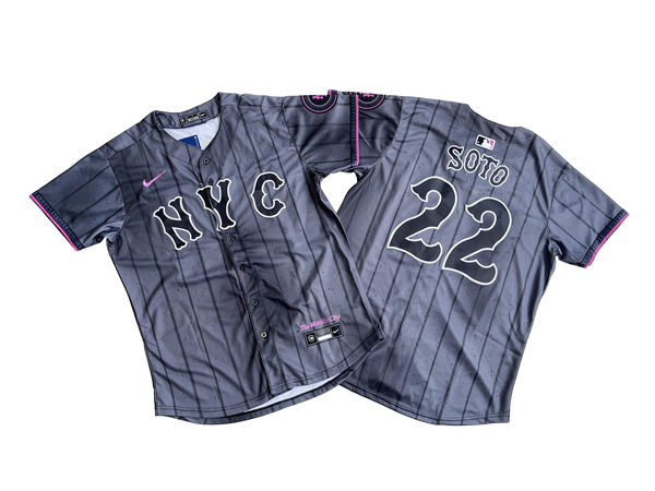 Mens New York Mets #22 Juan Soto Nike Graphite 2024 City Connect Limited Jersey