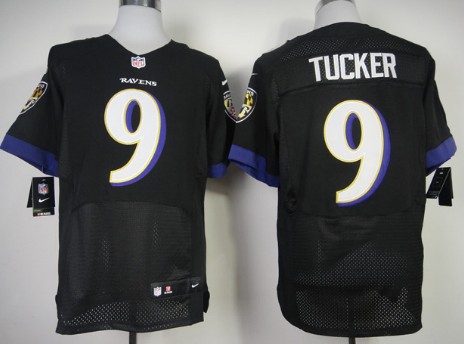 Men's Baltimore Ravens #9 Justin Tucker Black 2013 Nik Elite Jersey