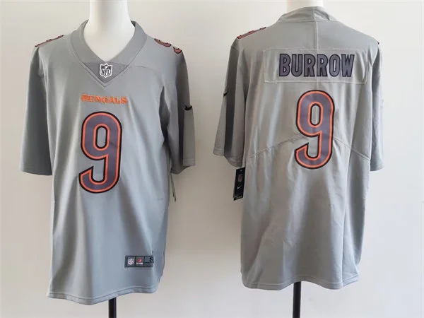 Men's Cincinnati Bengals #9 Joe Burrow Nike Atmosphere Fashion Game Jersey - Gray