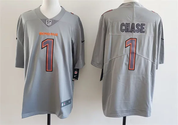 Men's Cincinnati Bengals #1 Ja'Marr Chase Nike Atmosphere Fashion Game Jersey -Gray