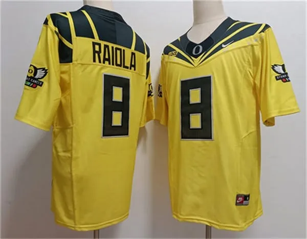 Oregon Ducks #8 Dylan Raiola 2026 Yellow Alternate Game Football Jersey