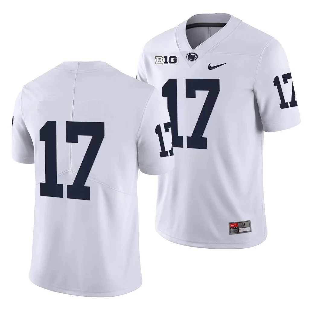 Penn State Nittany Lions #17 Ethan Grunkemeyer White College Football Game Jersey