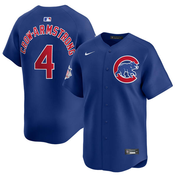 Mens Chicago Cubs #4 Pete Crow-Armstrong Nike Royal Alternate Limited Player Jersey