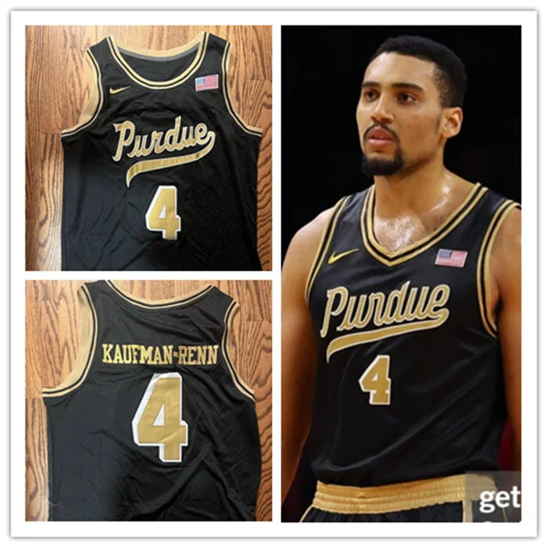 Purdue Boilermakers #4 Trey Kaufman-Renn 2026 Black College Basketball Game Jersey