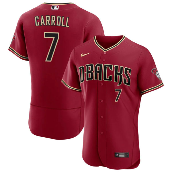 Mens Youth Arizona Diamondbacks #7 Corbin Carroll  Nike Crimson Alternate FlexBase Jersey