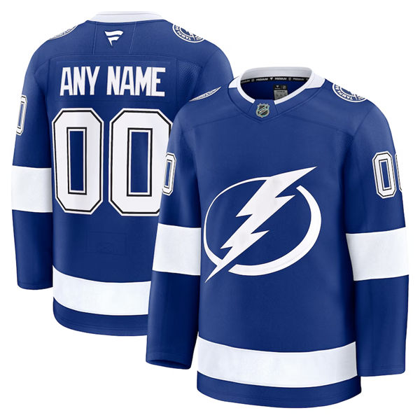 Men's Tampa Bay Lightning Custom Fanatics Home Blue Premium Jersey