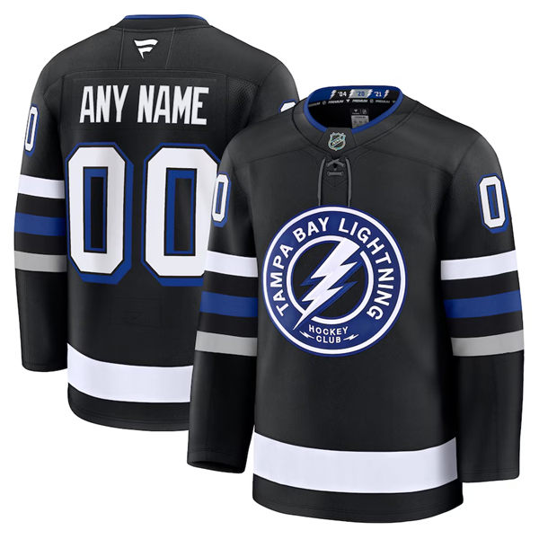 Mens Tampa Bay Lightning Custom Fanatics Black Alternate Jersey