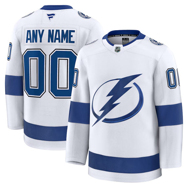 Men's  Tampa Bay Lightning Custom Fanatics White Away Jersey