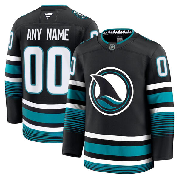 Mens Youth San Jose Sharks Custom Fanatics Black Alternate Premium Jersey