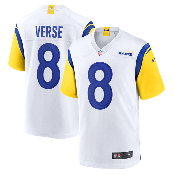 Mens Los Angeles Rams #8 Jared Verse Nike White Alternate Vapor F.U.S.E. Limited Jersey