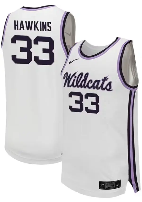 Kansas State Wildcats #33 Coleman Hawkins White Wildcats College Basketball Game Jersey