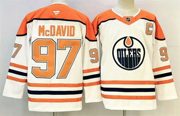 Men's Edmonton Oilers #97 Connor McDavid Fanatics White Reverse Retro Edition Jersey