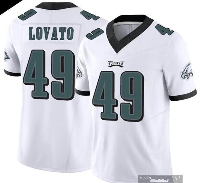 Mens Philadelphia Eagles #49 Rick Lovato Nike White Vapor Limited Jersey